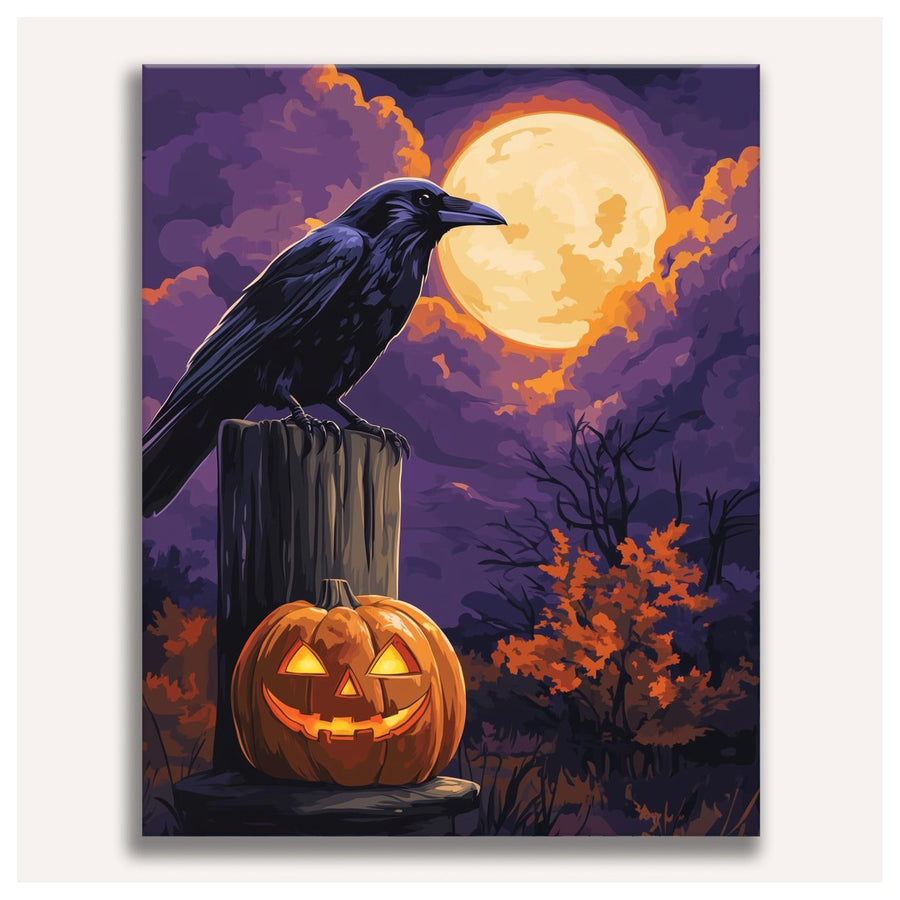 Corbeau sur la Palissade | Peinture par numéro