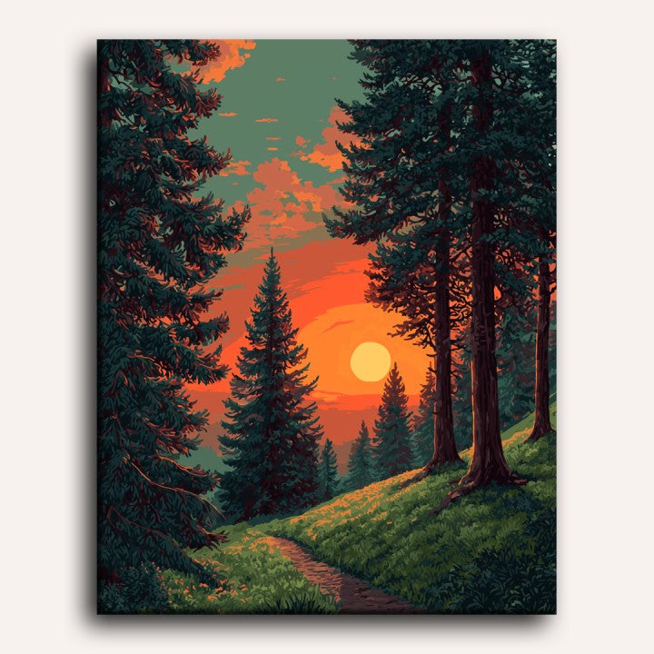 Coucher Alpin | Peinture par numéro