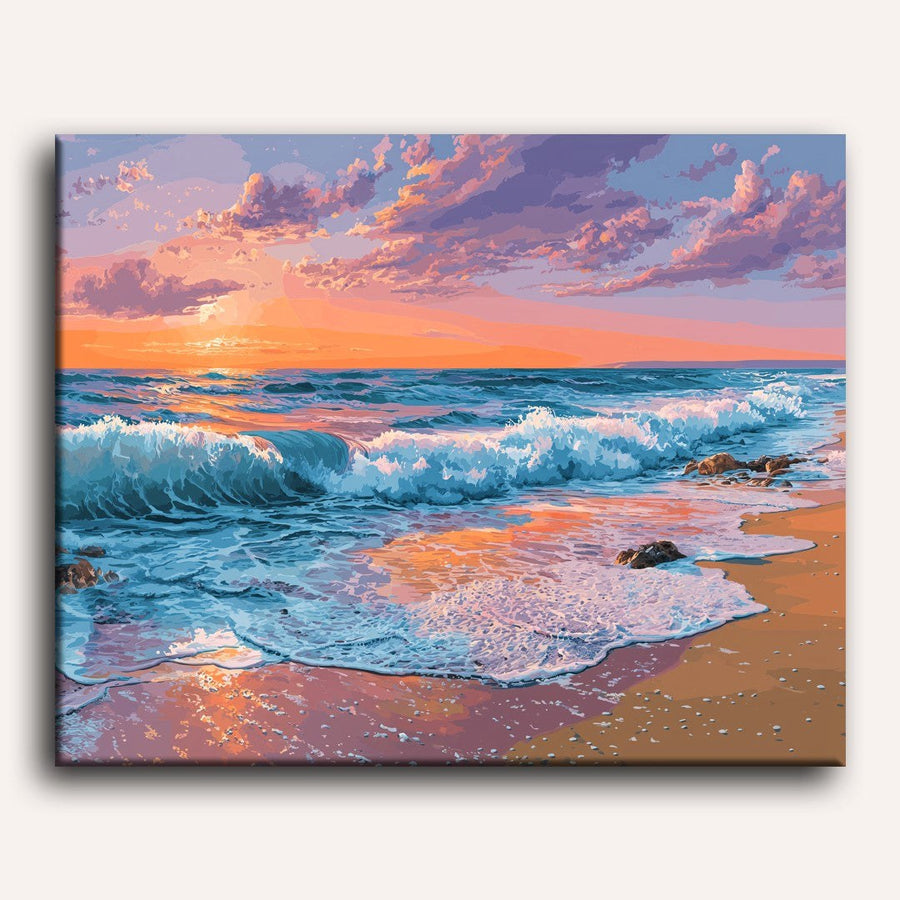 Coucher de Soleil Rose | Peinture par numéro