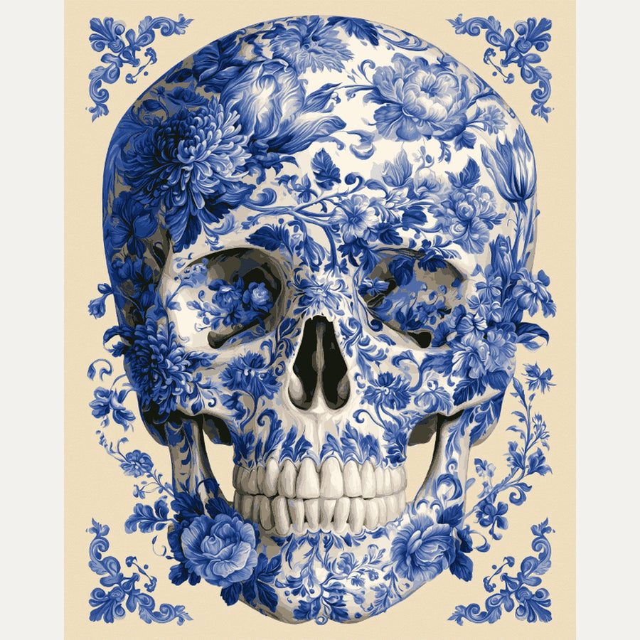Crâne de Delft | Peinture par numéro