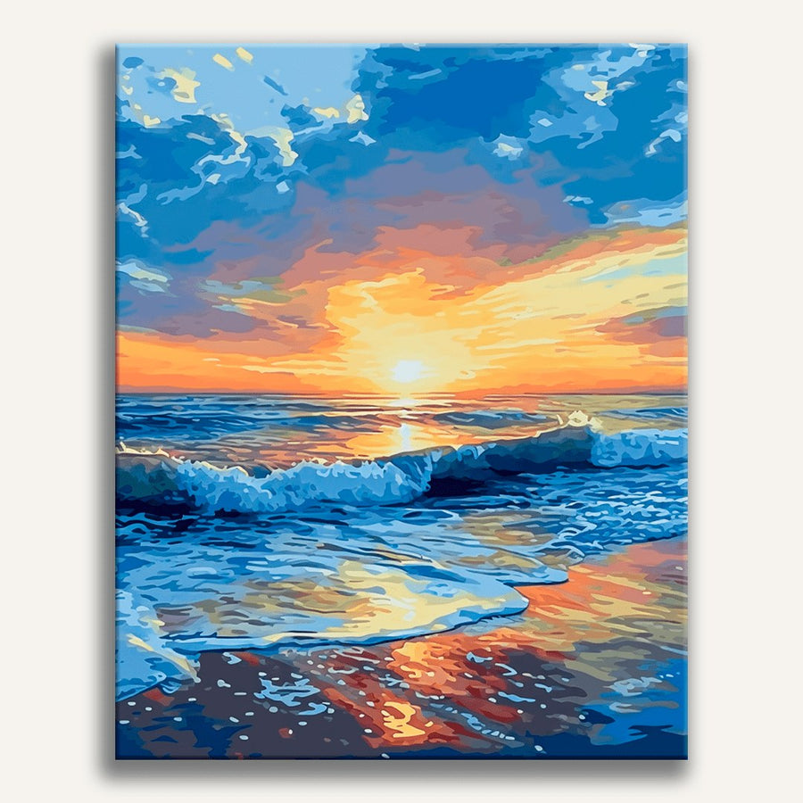 Crépuscule en bord de mer | Peinture par numéro