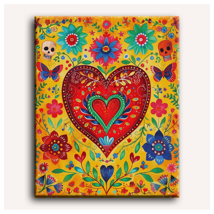 Cœur Fleuri | Peinture par numéro