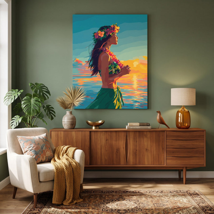 Danseuse de Hula | Peinture par numéro
