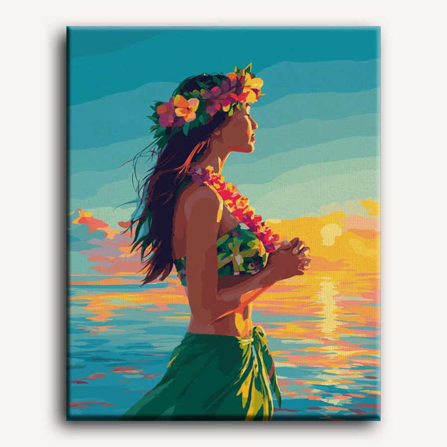 Danseuse de Hula | Peinture par numéro