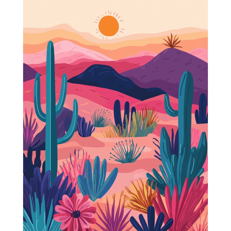 Désert Coloré | Peinture par numéro