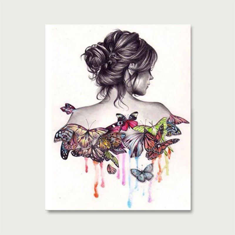 Dos aux Papillons | Peinture par numéro