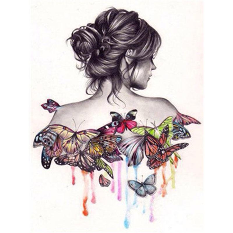 Dos aux Papillons | Peinture par numéro