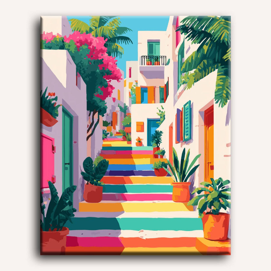 Escalier Arc-en-Ciel | Peinture par numéro