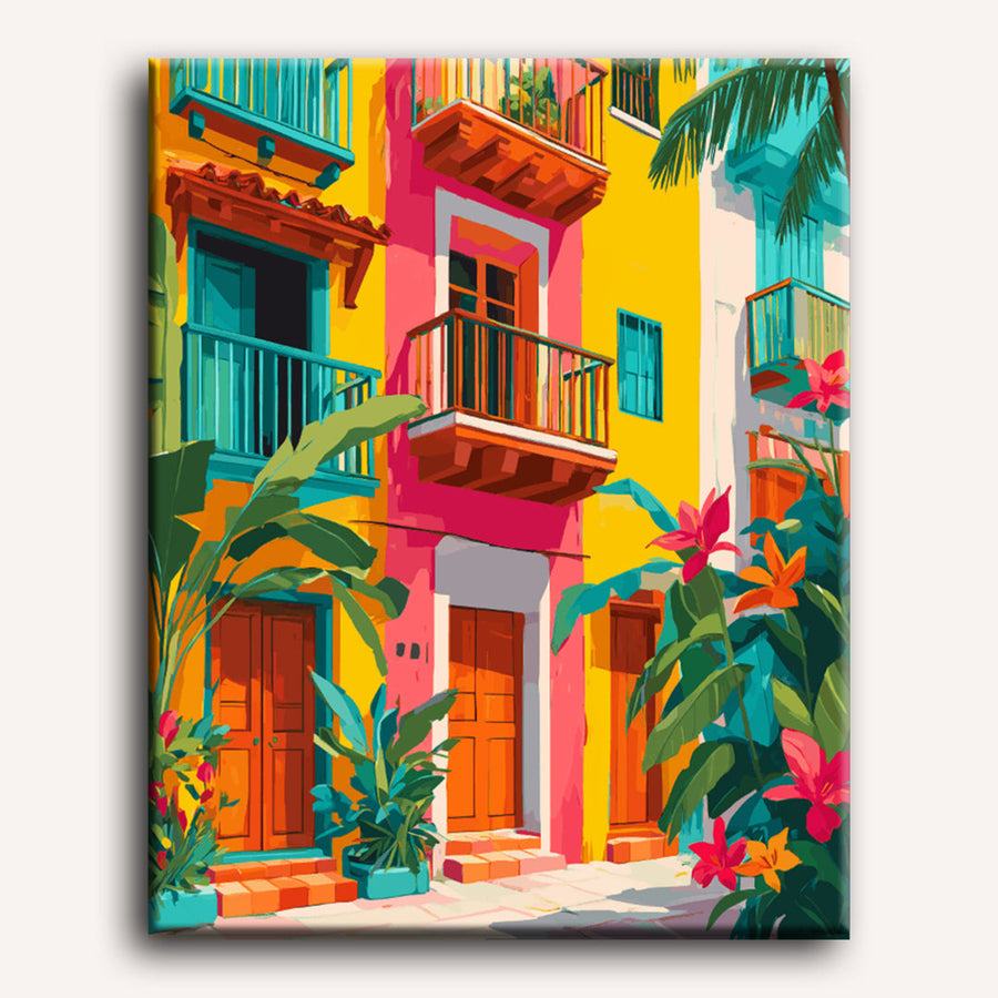 Façades Tropicales | Peinture par numéro