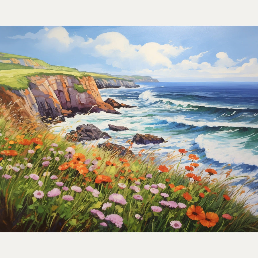 Falaises Fleuries | Peinture par numéro