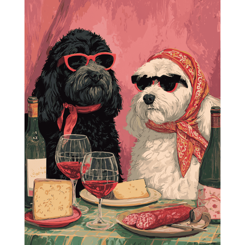 Chiens Stylisés | Peinture par numéro