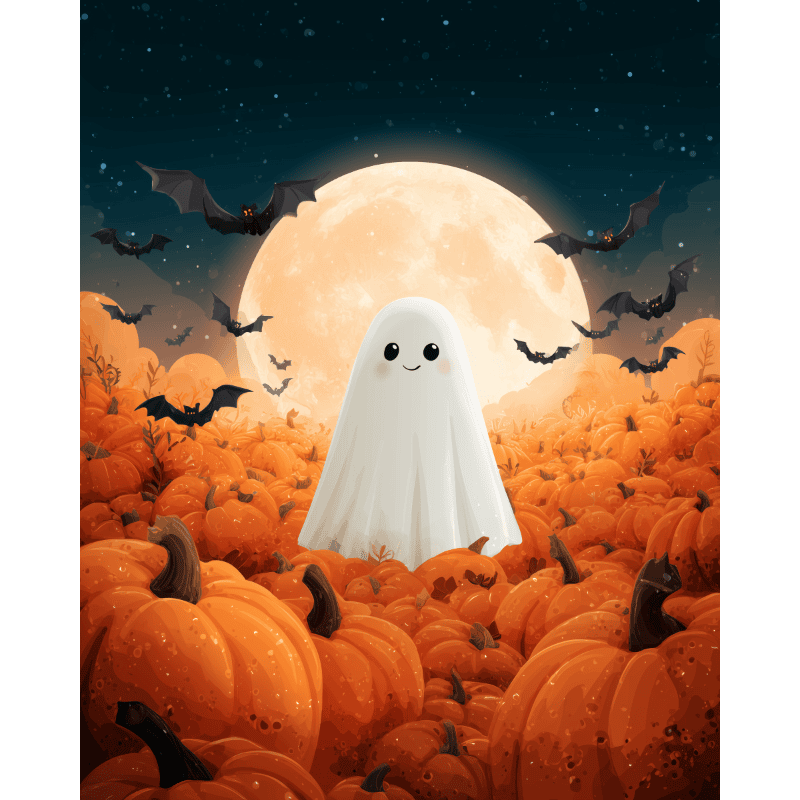Fantôme Citrouille | Peinture par numéro
