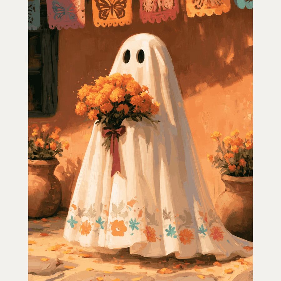 Fantôme en Fête | Peinture par numéro