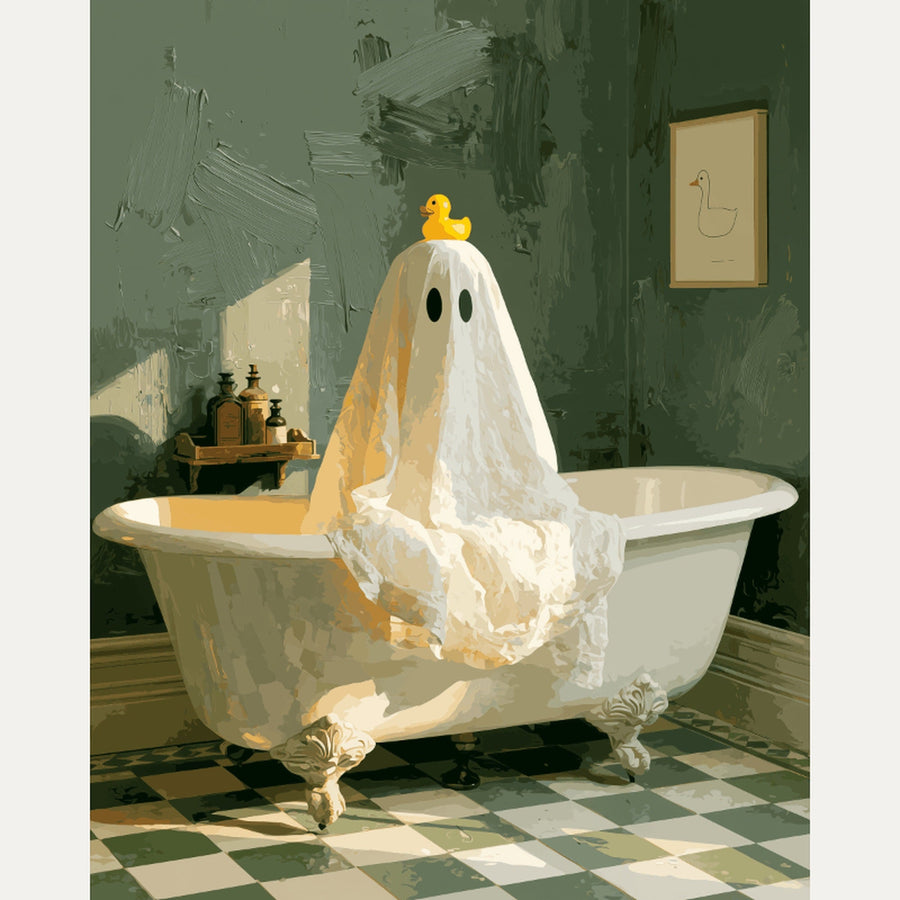 Fantôme et Canard Jaune | Peinture par numéro