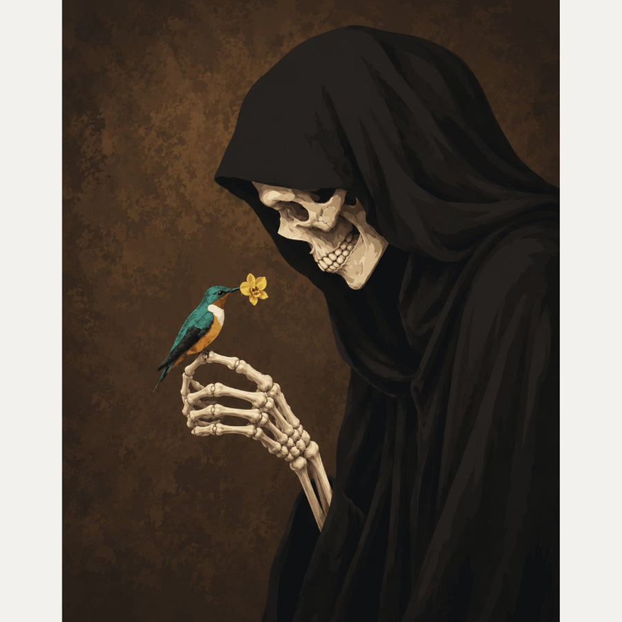 Faucheuse au Colibri | Peinture par numéro