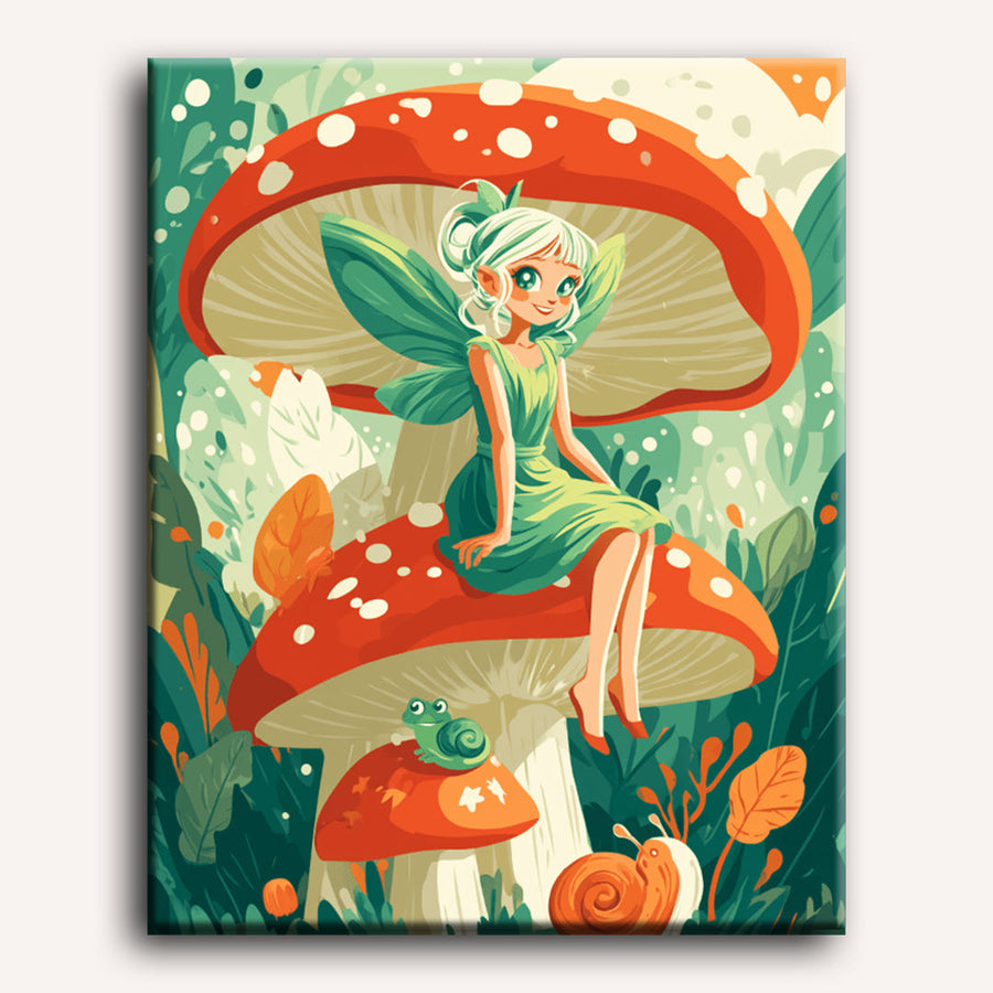 Fée des Champignons | Peinture par numéro