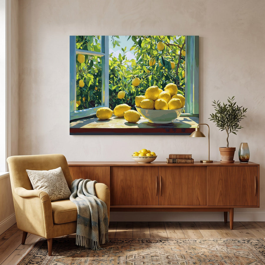Fenêtre au citronnier | Peinture par numéro