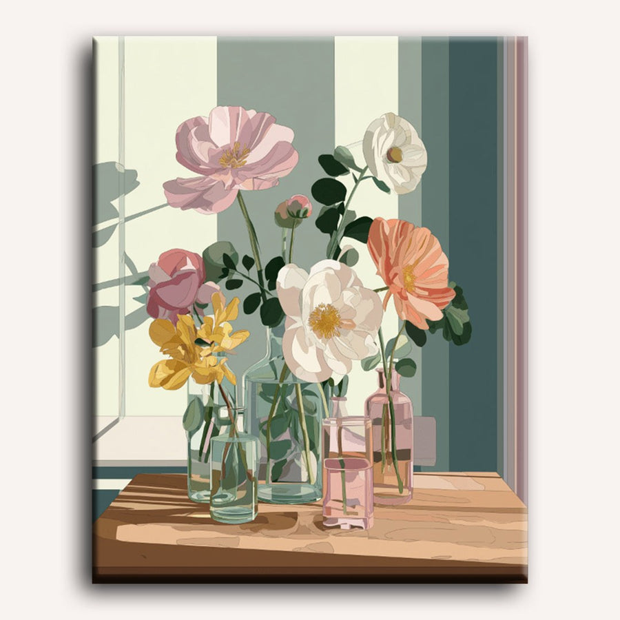 Fleurs des Champs en Bocaux | Peinture par numéro