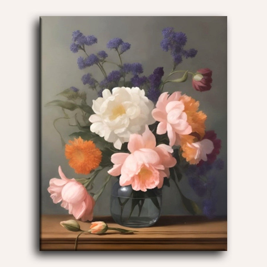 Fleurs Fraîches en Vase | Peinture par numéro