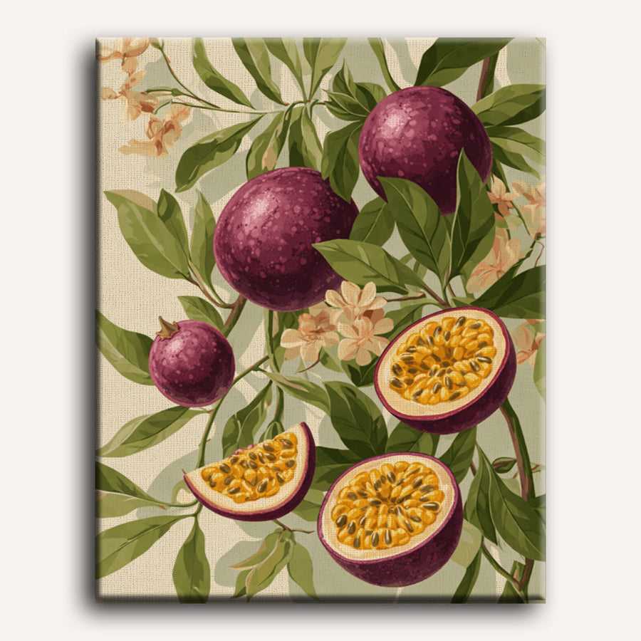 Fruit de la Passion en Fleurs | Peinture par numéro
