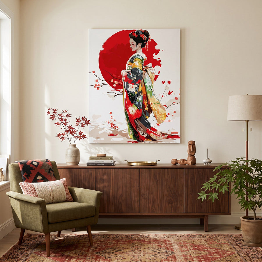 Geisha Élégante | Peinture par numéro