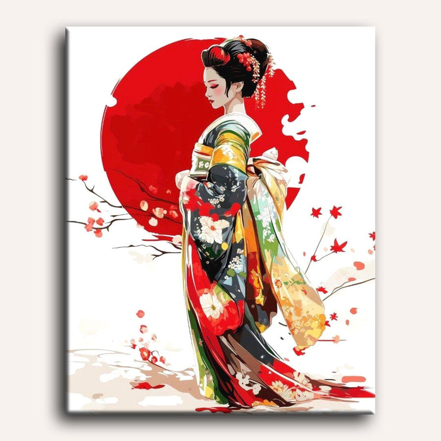 Geisha Élégante | Peinture par numéro