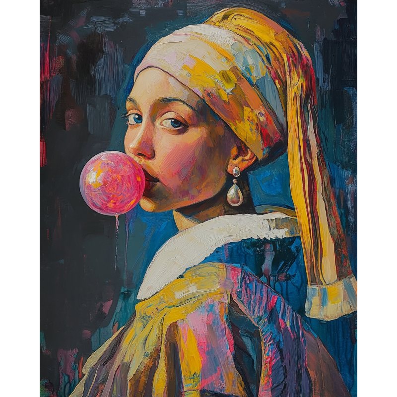 Fille à la Perle Rose | Peinture par numéro