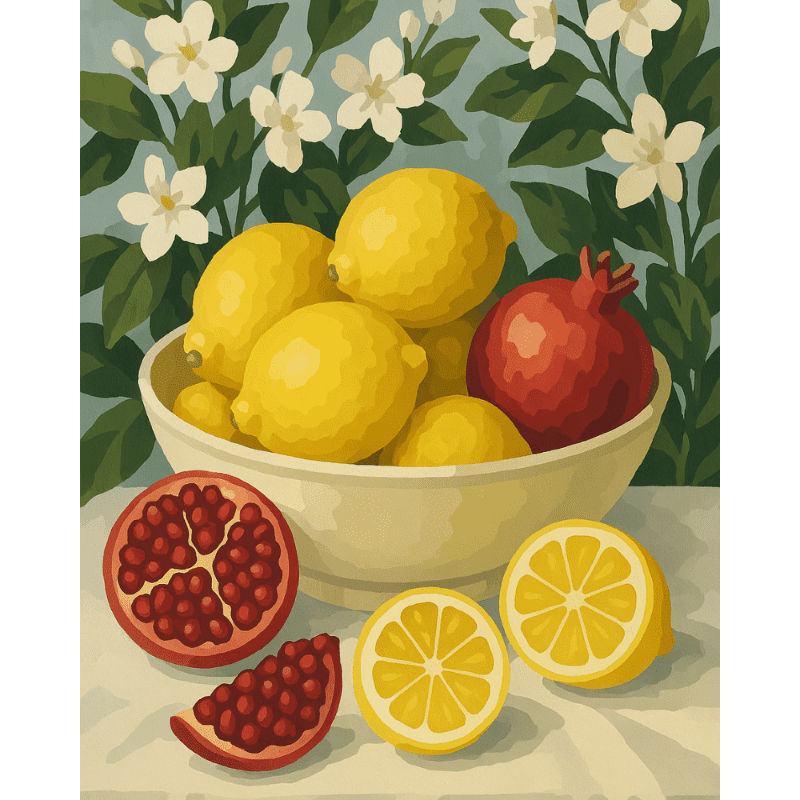 Grenades et Citrons | Peinture par numéro