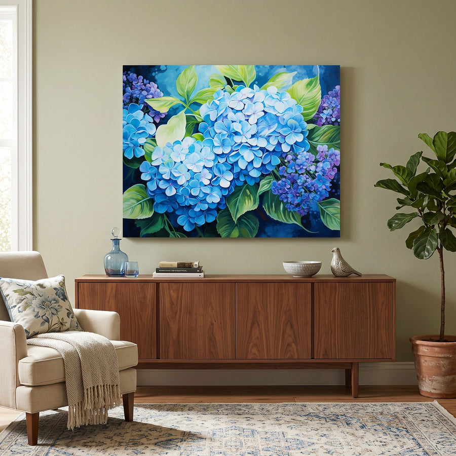 Hortensia bleu | Peinture par numéro