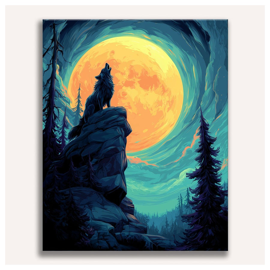 Hurlement à la Lune | Peinture par numéro