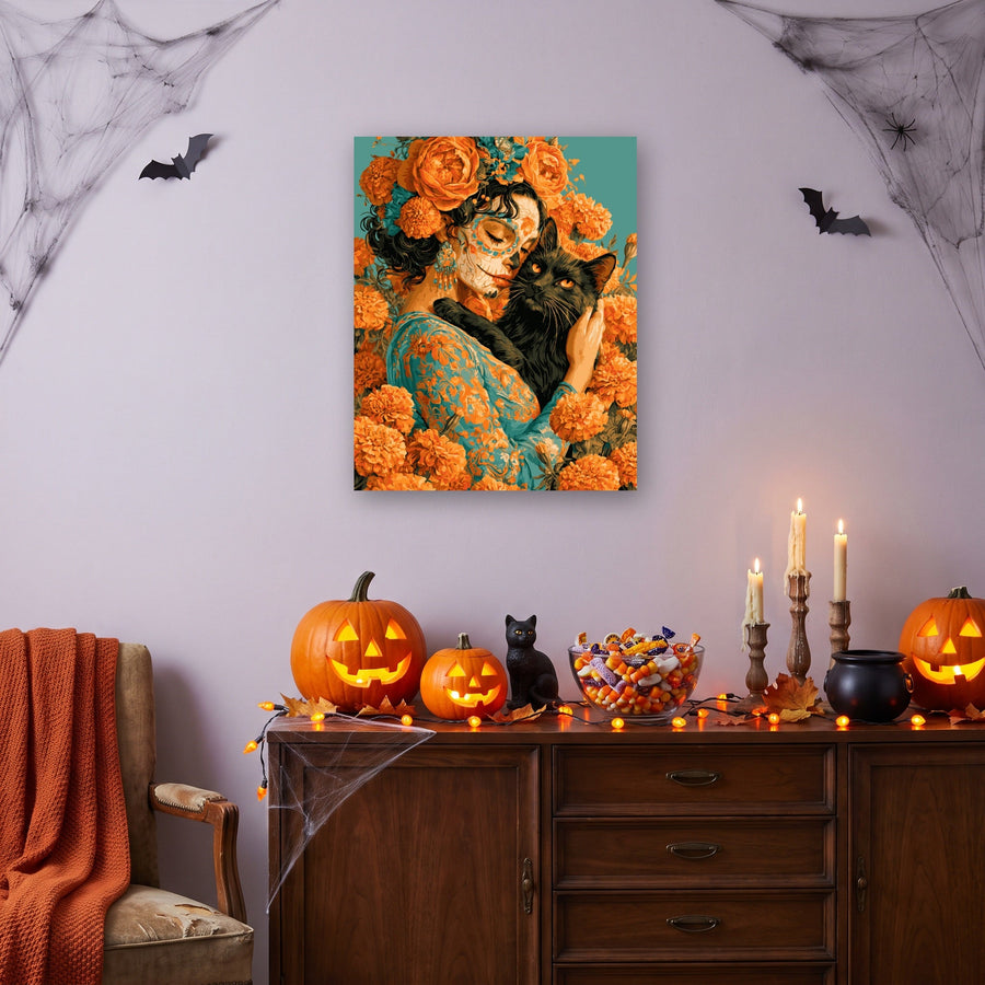 La Dame et le Chat | Peinture par numéro