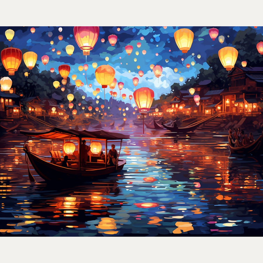 Lanternes Flottantes | Peinture par numéro