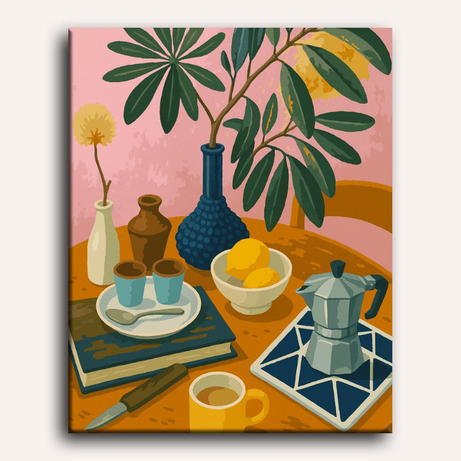 Citrons et Espresso | Peinture par numéro