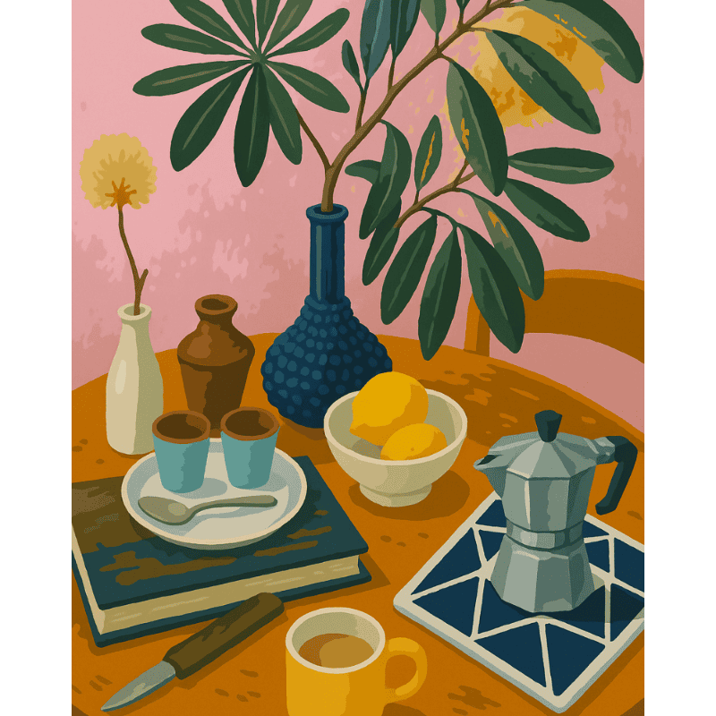 Citrons et Espresso | Peinture par numéro