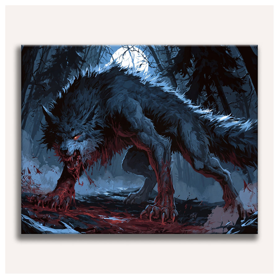Loup-Garou sous la Lune | Peinture par numéro