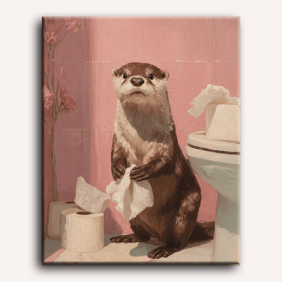 Loutre aux toilettes | Peinture par numéro