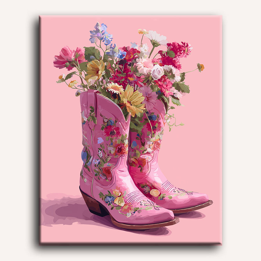 Bottes fleuries | Peinture par numéro