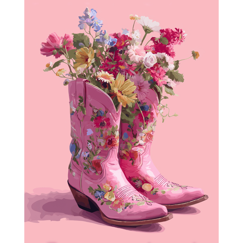 Bottes fleuries | Peinture par numéro