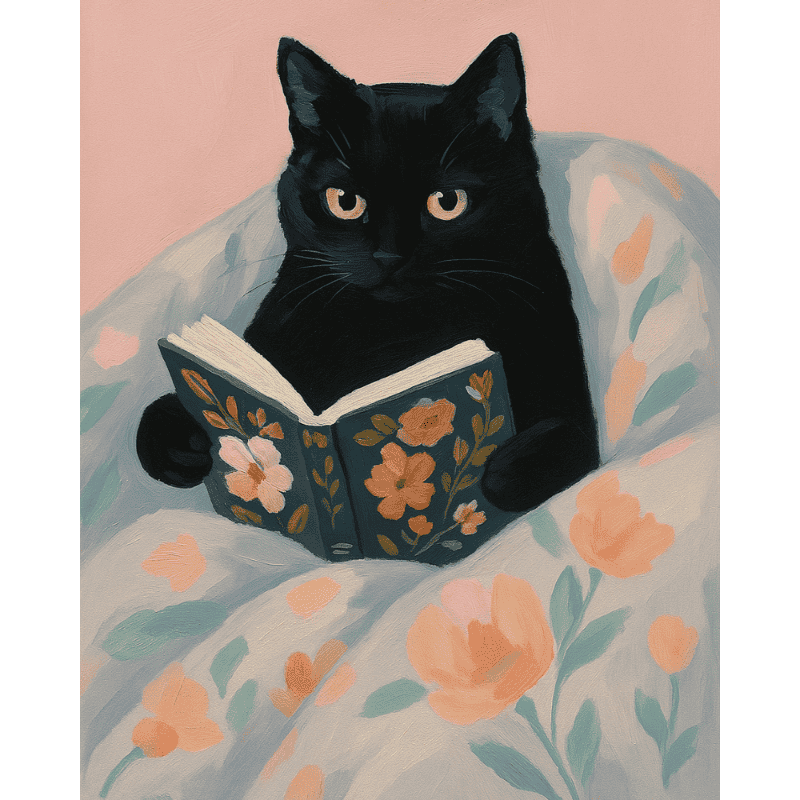 Chat lecteur | Peinture par numéro