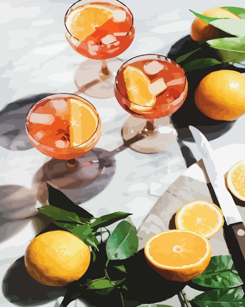 Cocktails d'été à l'orange | Peinture par numéro