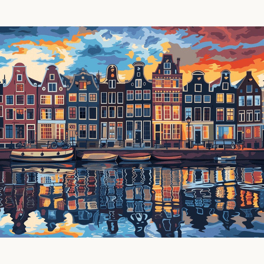 Canaux d'Amsterdam | Peinture par numéro