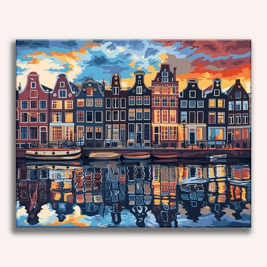 Canaux d'Amsterdam | Peinture par numéro