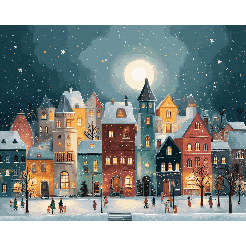 Village de Noël | Peinture par numéro
