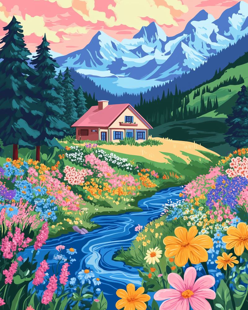 Maison Colorée | Peinture par numéro