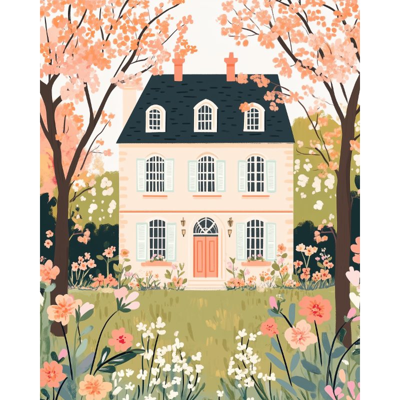 Maison Fleurie | Peinture par numéro