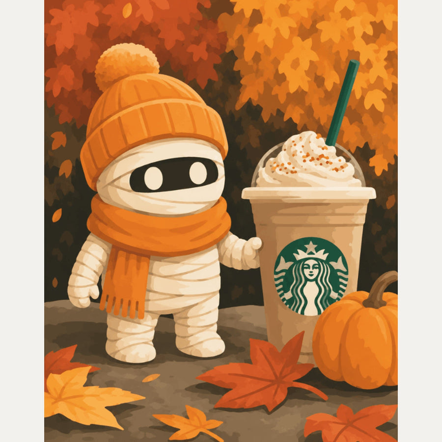 Momie et son Latte | Peinture par numéro