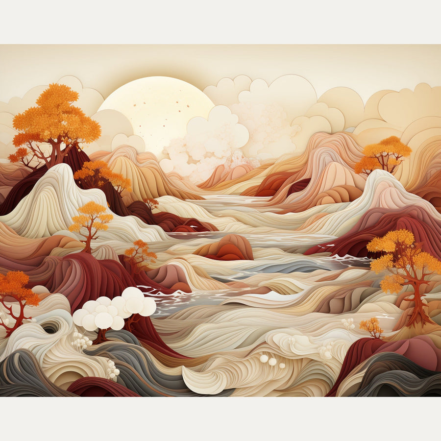 Montagnes de Papier | Peinture par numéro