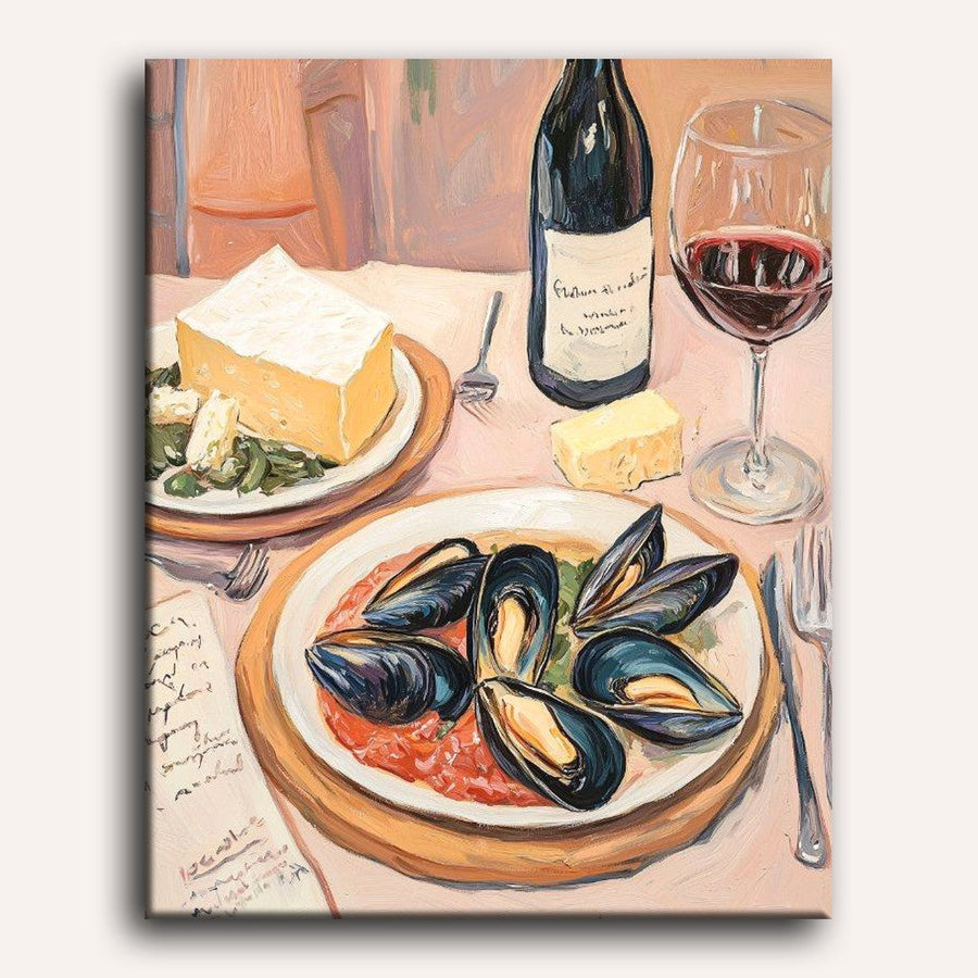 Dîner aux Moules | Peinture par numéro