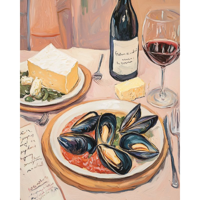 Dîner aux Moules | Peinture par numéro