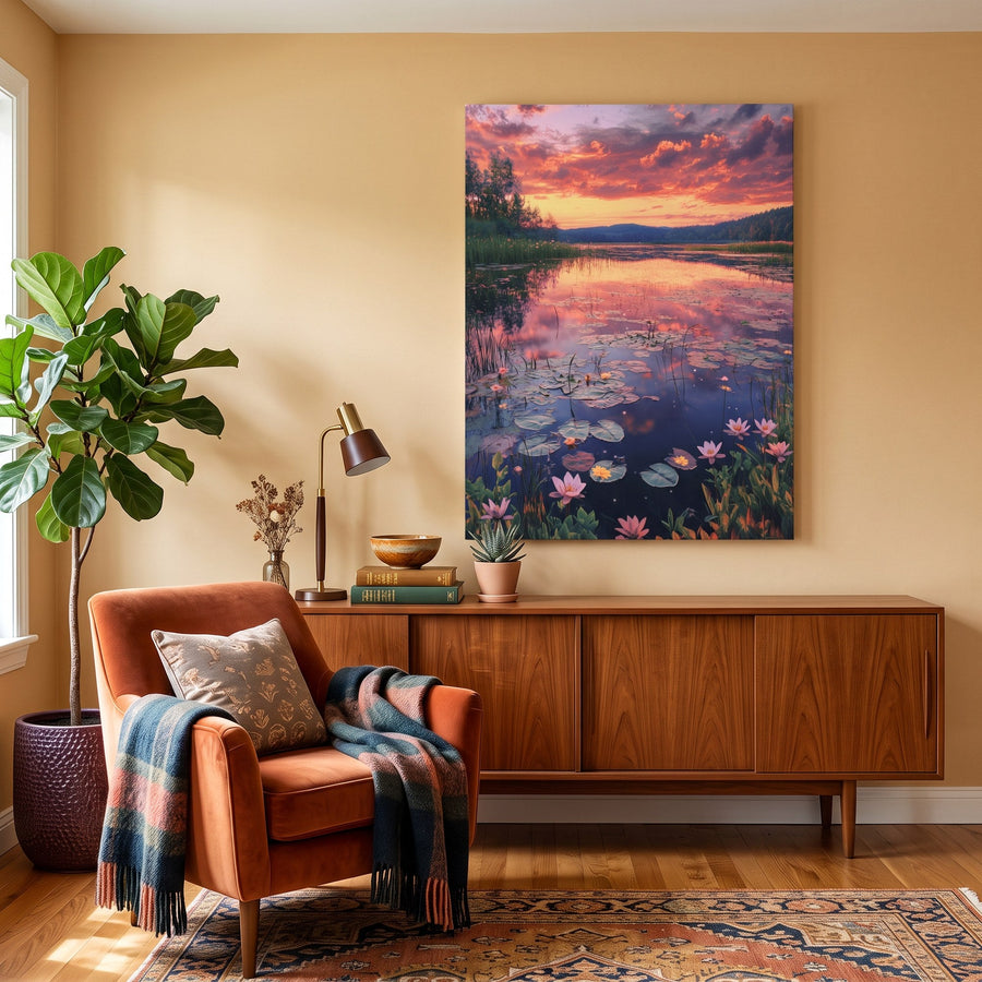Nénuphars au coucher de soleil | Peinture par numéro
